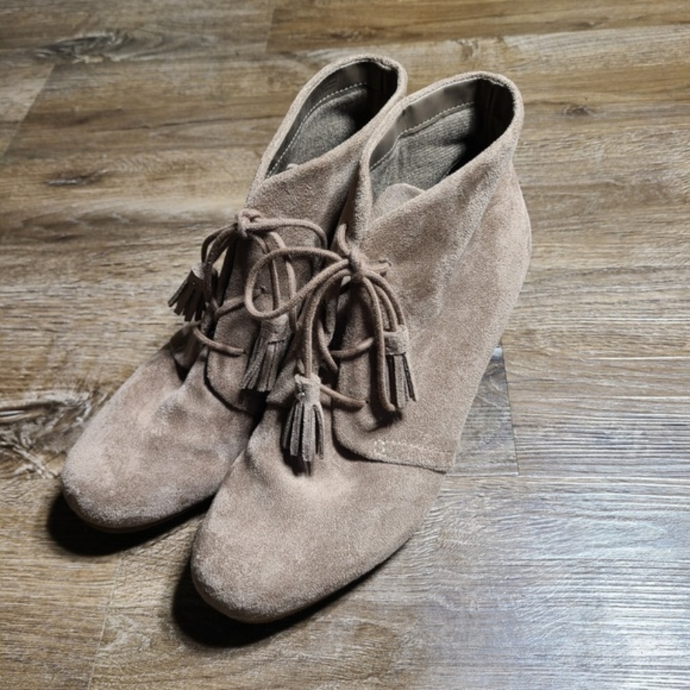 Dr Scholls Boots Womens 9 M Dakota Desert‎ Ankle Booties Wedge Heels Brown